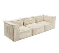 Bananair - Canapé Modulable 3 Places - Conception Innovante Boneless Couch, 100% Flocons de Mousse, Confort Assuré - Canapé d'angle Compressé, Sofa avec Accoudoirs pour Salon, Chambre (Beige)