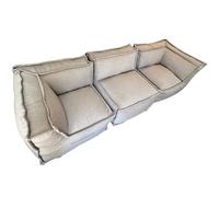 Bananair - Canapé Modulable 3 Places - Conception Innovante Boneless Couch, 100% Flocons de Mousse, Confort Assuré - Canapé d'angle Compressé, Sofa avec Accoudoirs pour Salon, Chambre (Beige)