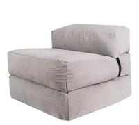 Bananair - Chauffeuse 1 Place Adulte Convertible - Matelas d'Appoint Déhoussable en Velours Côtelé - Canapé Lit, Futon Pliable Pratique & Confortable, Rembourré en Mousse (70 x 190 cm, Gris Clair)