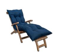 Bananair - Coussin Bain de Soleil Chaise Longue - Épais, Ultra Confortable, Design Matelassé - Fabriqué en France - Matelas Transat avec Scratchs, Facile à Installer (185x60x15 cm, Bleu)