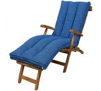 bananair - Coussin Bain de Soleil Déhoussable et Confortable en Mousse, Épaisseur 15 cm, Matelas Transat pour Jardin Extérieur, 190x60x15 cm, Bleu