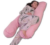 Bananair Coussin de Grossesse et d'allaitement en Forme de U - Oreiller pour Femme Enceinte, Doux & Confortable, Soulage Le Dos et Le Cou - Déhoussable, Lavable en Machine (Rose, Coton, 140 x 80 cm)