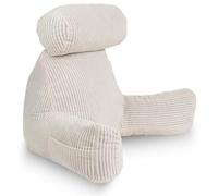 Bananair - Coussin de Lecture Velours Côtelé - Soutien Dorsal Optimal - Housse Lavable - Accoudoirs Pratiques & Assise Ergonomique - Oreiller/Fauteuil de Lecture - Fabriqué en France (Blanc Cassé)
