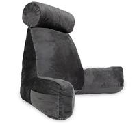 Bananair - Coussin de Lecture Velours - Fabriqué en France - Housse Lavable - Soutien Dorsal Optimal - Accoudoirs Pratiques & Assise Ergonomique - Oreiller/Fauteuil de Lecture (Gris)