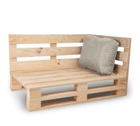 Bananair Coussin Palette Déhoussable, Tissu Imperméable et Anti-UV - Angle 60x40 cm (Gris Clair)