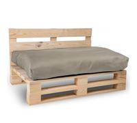 Bananair Coussin Palette Déhoussable, Tissu Imperméable et Anti-UV - Assise 120x80 cm (Gris Clair)