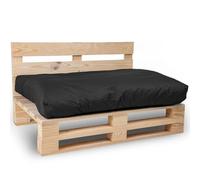 Bananair Coussin Palette Déhoussable, Tissu Imperméable et Anti-UV - Assise 120x80 cm (Noir)