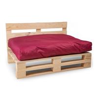 Bananair Coussin Palette Déhoussable, Tissu Imperméable et Anti-UV - Assise 120x80 cm (Rouge)