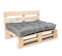 Bananair - Coussin Palette Extérieur Confortable - Tissu Résistant, Anti-UV & Déperlant - Coussin Salon de Jardin Extérieur, Balcon, Terrasse (Assise, 120 x 80 cm, Gris)