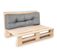 Bananair - Coussin Palette Extérieur Confortable - Tissu Résistant, Anti-UV & Déperlant - Coussin Salon de Jardin Extérieur, Balcon, Terrasse (Dossier, 120 x 40 cm, Gris)