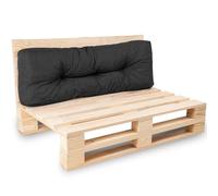 Bananair - Coussin Palette Extérieur Confortable - Tissu Résistant, Anti-UV & Déperlant - Coussin Salon de Jardin Extérieur, Balcon, Terrasse (Dossier, 120 x 40 cm, Noir)