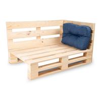 Bananair - Coussin Palette Extérieur Confortable - Tissu Résistant, Anti-UV & Déperlant - Ideal pour Salon de Jardin Extérieur, Balcon, Terrasse (Coussin d'angle, 60 x 40 cm, Bleu)