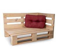 Bananair - Coussin Palette Extérieur Confortable - Tissu Résistant, Anti-UV & Déperlant - Ideal pour Salon de Jardin Extérieur, Balcon, Terrasse (Coussin d'angle, 60 x 40 cm, Rouge)