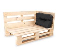 Bananair - Coussin Palette Extérieur Confortable - Tissu Résistant, Anti-UV & Déperlant - Ideal pour Salon de Jardin Extérieur, Balcon, Terrasse (Coussin d'angle, 60 x 40 cm, Noir)