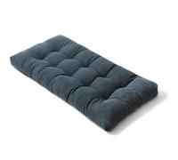 Bananair - Futon 1 Place Épais & Confortable, Rembourrage en Mousse - Tissu en Velours Côtelé Doux & Élégant - Sangle Incluse, Matelas de Sol Pliant Pratique (90x190 cm, Bleu Foncé)