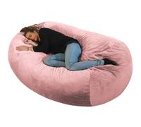 Bananair Gros Pouf Long - Doux & Confortable - Housse Lavable en Machine - Lit Géant XXL pour Chambre/Salon - Éco-Responsable, Rembourrage en Mousse Revalorisée (160 x 90 x 60 cm, Rose)