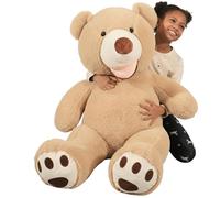 Bananair - Peluche Géante 130 cm Fabriqué en France - Nounours Doux et Moelleux, Câlins Assurés - Peluche Ours XXL, Idéal Cadeau, Déco Chambre (Beige)