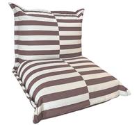 Bananair - Pouf Extérieur Imperméable à Rayures - Confortable, Polyvalent, Anti-UV, Déhoussable - Pouf Géant XXL Design pour Salon de Jardin Extérieur (85 x 85 x 75 cm, Beige)