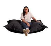 Bananair Pouf Extérieur Imperméable Géant - Confortable, Polyvalent, Anti-UV, Déhoussable - Pouf XXL de Jardin - Gros Coussin Extérieur Garni de Mousse - 180 x 140 cm - Noir