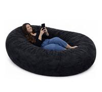 bananair - Pouf Géant Adulte - Rembourrage Mousse, Tissu Certifié Oeko-Tex - Très Confortable, Housse Douce, Déhoussable & Lavable - Pouf XXL Cocooning 100% Détente pour Salon & Chambre (Noir)