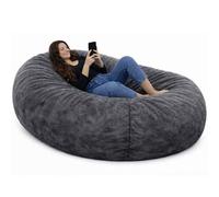 bananair - Pouf Géant Adulte - Rembourrage Mousse, Tissu Certifié Oeko-Tex - Très Confortable, Housse Douce, Déhoussable & Lavable - Pouf XXL Cocooning 100% Détente pour Salon & Chambre (Gris)