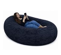 bananair - Pouf Géant Adulte - Rembourrage Mousse, Tissu Certifié Oeko-Tex - Très Confortable, Housse Douce, Déhoussable & Lavable - Pouf XXL Cocooning 100% Détente pour Salon & Chambre (Bleu)