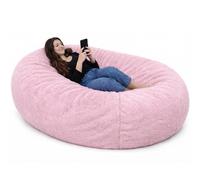 bananair - Pouf Géant Adulte - Rembourrage Mousse, Tissu Certifié Oeko-Tex - Très Confortable, Housse Douce, Déhoussable & Lavable - Pouf XXL Cocooning 100% Détente pour Salon & Chambre (Rose)