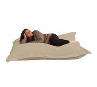 Bananair Pouf Géant XXL d’Intérieur en Velours Côtelé 180x140 cm - Doux, Confortable, Déhoussable - Généreusement Rembourré, Détente Totale - Gros Pouf Lit pour Salon, Chambre Ado, Gamer (Beige)
