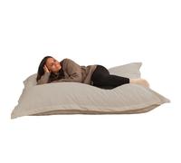 Bananair Pouf Géant XXL d’Intérieur en Velours Côtelé 180x140 cm - Doux, Confortable, Déhoussable - Généreusement Rembourré, Détente Totale - Gros Pouf Lit pour Salon, Chambre Ado, Gamer (Gris Clair)