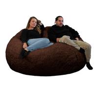 Bananair - Pouf Géant XXL en Fourrure - Doux & Confortable - Housse Lavable en Machine - Généreusement Rembourré, Qualité Supérieure - Gros Pouf Lit, Bean Bag (Chocolat, 160 cm)