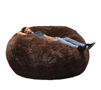 Bananair - Pouf Géant XXL en Fourrure - Doux & Confortable - Housse Lavable en Machine - Généreusement Rembourré, Qualité Supérieure - Gros Pouf Lit, Bean Bag (Chocolat, 180 cm)