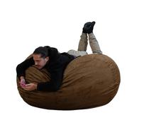 Bananair - Pouf Géant XXL en Microsuède - Doux & Confortable - Housse Lavable en Machine - Généreusement Rembourré, Qualité Supérieure - Pouf Lit, Pouf XXL, Bean Bag, Gros Pouf (Chocolat, 140 cm)