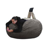 Bananair - Pouf Géant XXL en Microsuède - Doux & Confortable - Housse Lavable en Machine - Généreusement Rembourré, Qualité Supérieure - Pouf Lit, Pouf XXL, Bean Bag, Gros Pouf (Gris, 140 cm)