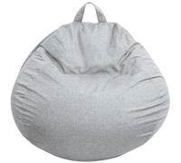 Bananair - Pouf Poire Confortable Rembourré en Mousse, Idéal pour Salon, Chambre ou Coin Cosy - Housse Lavable en Machine, Pouf Facile à Transporter, Parfait pour Enfant (80x70 cm, Gris)