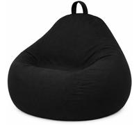 bananair - Pouf Poire Enfant Polyester 80 x 70 cm (Noir) | Fabriqué en France, Flocons de Mousse, Confort Moelleux, Housse Lavable, Facile à Déplacer, Pour Chambre et Salon