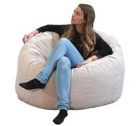 Bananair - Pouf Poire Géant Velours Côtelé, Fabriqué en France - Fauteuil Pouf XXL Remplissage Mousse, Généreusement Rembourré, 100% Confort & Douceur, Idéal Salon, Chambre Adulte, Ado (100 cm, Beige)