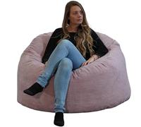Bananair - Pouf Poire Géant Velours Côtelé, Fabriqué en France - Fauteuil Pouf XXL Remplissage Mousse, Généreusement Rembourré, 100% Confort & Douceur - Idéal Salon, Chambre Adulte, Ado (100 cm, Rose)
