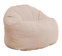 Bananair - Pouf Salon Chambre en Velours Côtelé, Fabriqué en France - Fauteuil Pouf Poire XXL avec Remplissage en Mousse - 100% Confort & Douceur - Idéal pour Adulte, Ado (100 cm, Blanc Cassé)