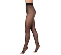 BANANALU 15 deniers collants souples sans orteils transparents à bout ouvert, noir, L