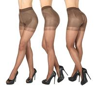 BANANALU Collants gainants 20 deniers avec effet gainant, Mocca Lot de 3, L