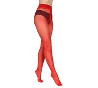 BANANALU Collants ouverts 20 deniers avec entrejambe ouverte, rouge, L