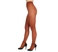 BANANALU Collants résille pour femme avec motif à carreaux 60 deniers opaques, cappuccino, L