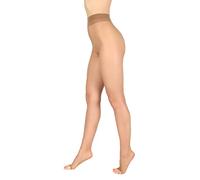 BANANALU Collants sans dix - Extra fins - 8 deniers - Transparents - Bout ouvert, bronze, M