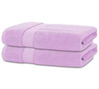 BANANALU Lot de 2 serviettes de bain 70 x 140 cm 100 % coton - Violet lilas