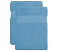 BANANALU Lot de 2 serviettes de sauna XL - XXL 100 x 180 cm Qualité 100 % coton 600 g/m² Bleu Placid 15-3920 100 x 180 cm 600 g/m²