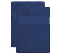 Bananalu Lot de 2 serviettes de sauna XL - XXL - 100 x 180 cm - Qualité 100 % coton - 600 g/m² - Bleu sergé - 19-3938 - 100 x 180 cm - 600 g/m²