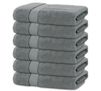 BANANALU Lot de 6 serviettes de bain 70 x 140 cm 100 % coton - Gris/vert