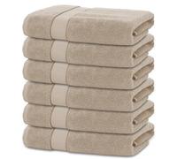 BANANALU Lot de 6 serviettes de bain 70 x 140 cm - 100 % coton - Taupe