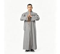 Bananaww Robe Moine Bouddhiste Homme - Robe Shaolin en Coton pour Méditation Zen, Kung Fu, Tai Chi, Vêtement Temple Unisex Automne Hiver, Respirant Confortable
