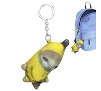 Banane-Cat Meme Chat Banane Pleureur | Porte-clés en peluche Accessoires | Charme, sons de pleurs, peluche, chat banane, peluche heureuse pour sacs à dos, sacs à main, décoration de chambre